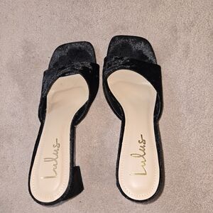 Lulu's Black Velvet Women's Shoes-7